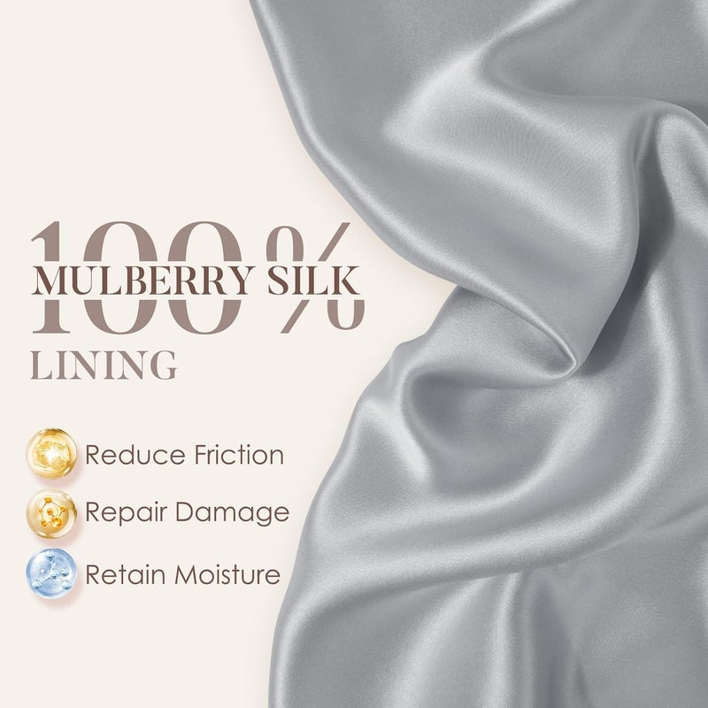 LULUSILK Mulberry Silk Lined Sleep Cap, No More Frizzy Tangled Hair, Stay On Silk Hair Wrap for Sleeping with Adjustable Strap, Silk Bonnet for Women and Men, Assorted Color Purple, Pack of 1 - Image 2